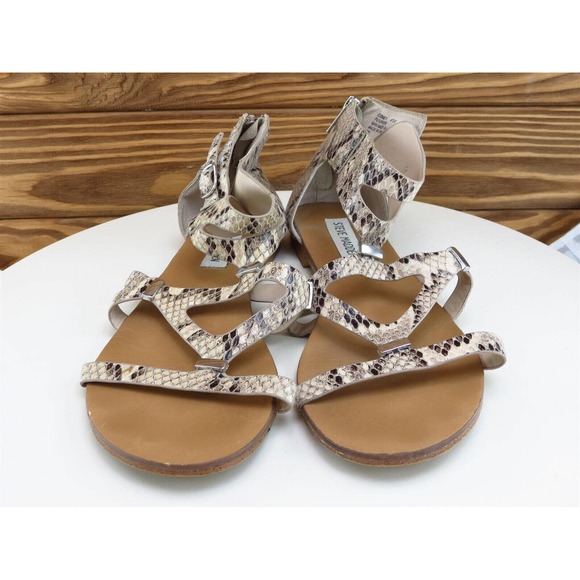 Steve Madden Size‎ 6.5 Sandal Gladiator Beige Synthetic Women M Comly - Picture 3 of 10